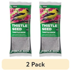 (2 pack) New Fine Nylon Feeder Sock with Natural Fresh Thistle Seeds for Wild Birds, 13 oz (0.369 kg) -1 Pack