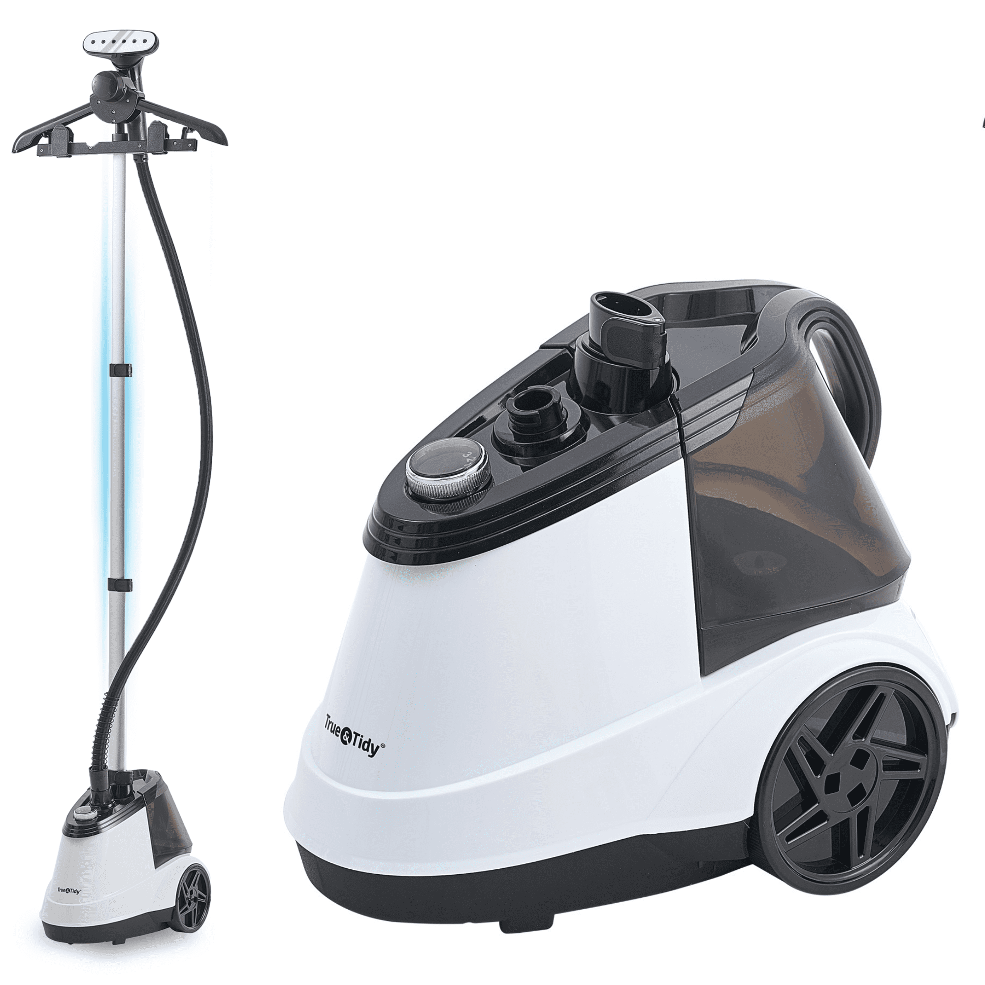 Restored True & Tidy Pro Commercial Heavy Duty Garment Steamer with Extra Large 2.9L Water Tank, White (Refurbished)