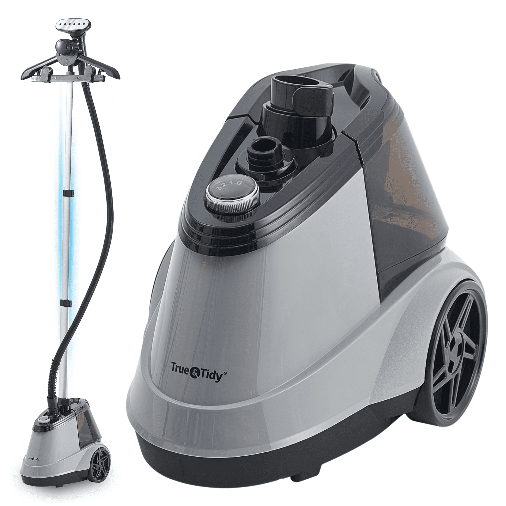 Restored True & Tidy Pro Commercial Heavy Duty Garment Steamer with 2.9L Water Tank and Adjustable Steam Settings, Gray (Refurbished)