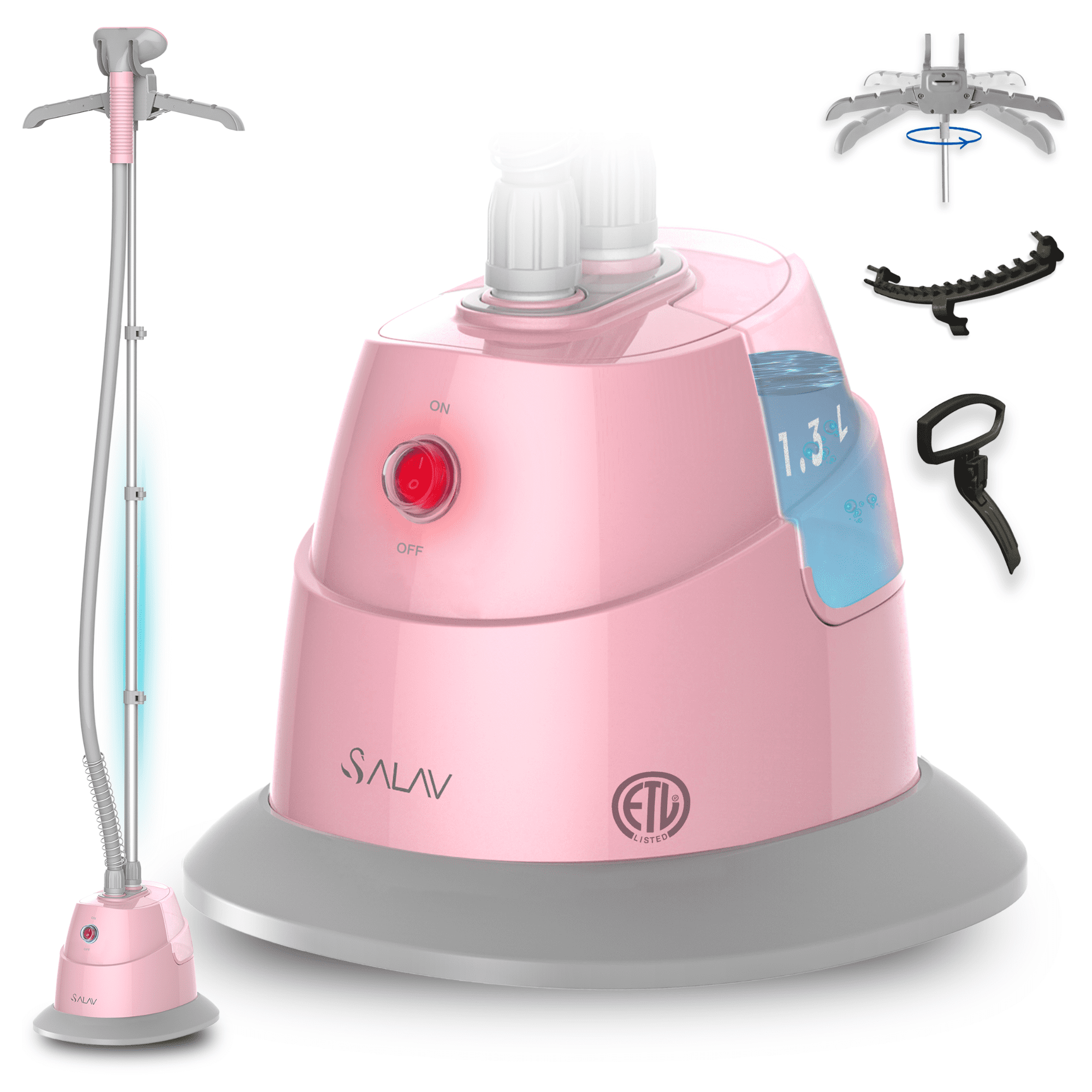 Restored SALAV® GS06-DJ 1500-Watt Performance Series Garment Steamer, Blush (Refurbished)