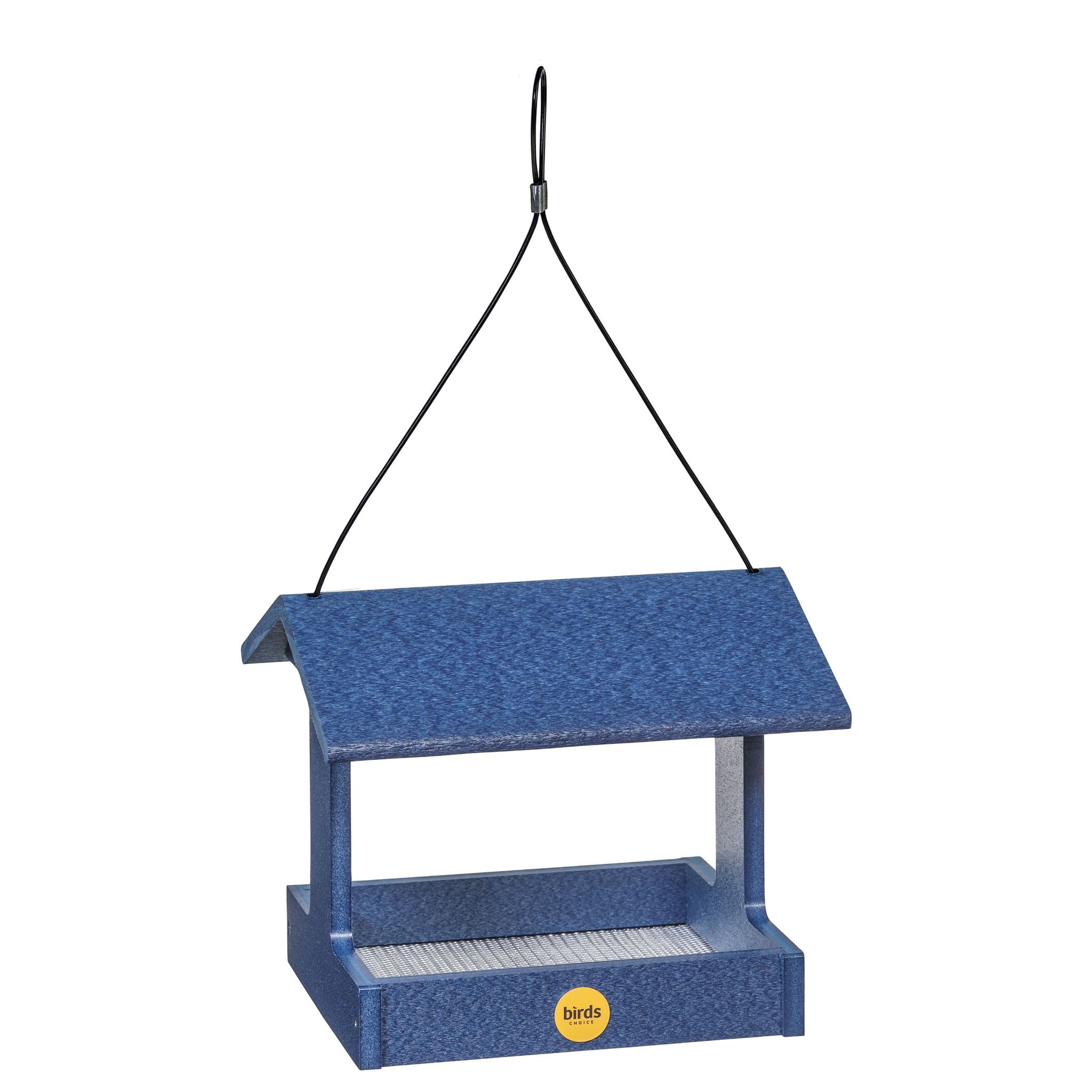 Birds Choice Recycled Plastic Fly-Thru Platform Feeder for Variety of Birds, Blue
