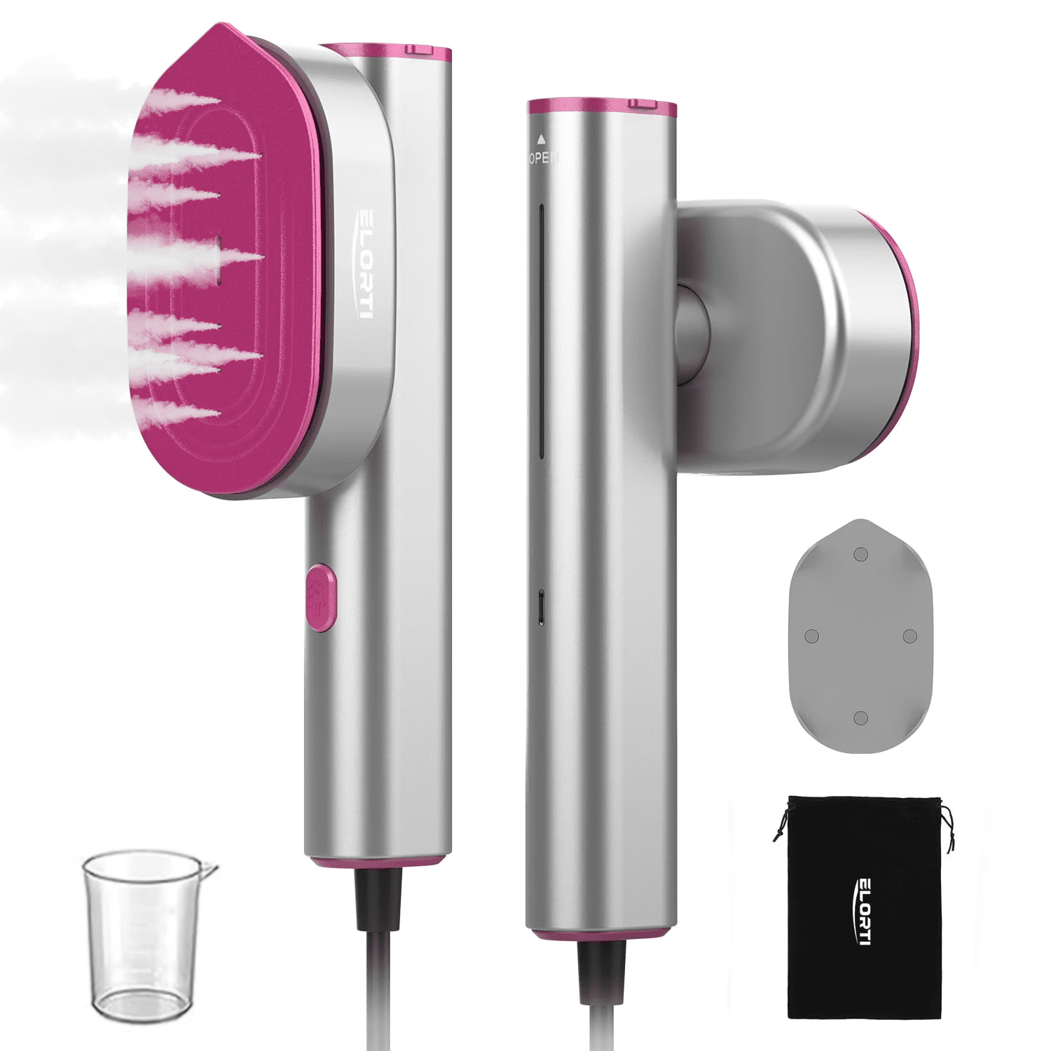 ELORTI Handheld Fabric Steamer for Clothes, Fast 10s Heat-Up, Powerful Steam for Wrinkles, Portable Travel Garment Steamer