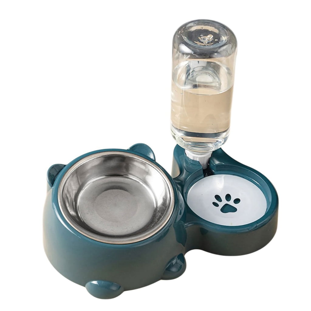 Elevated Pet Feeders With Removable Stainless Steel Bowl And Automatic Water Dispenser Cats Medium Dogs