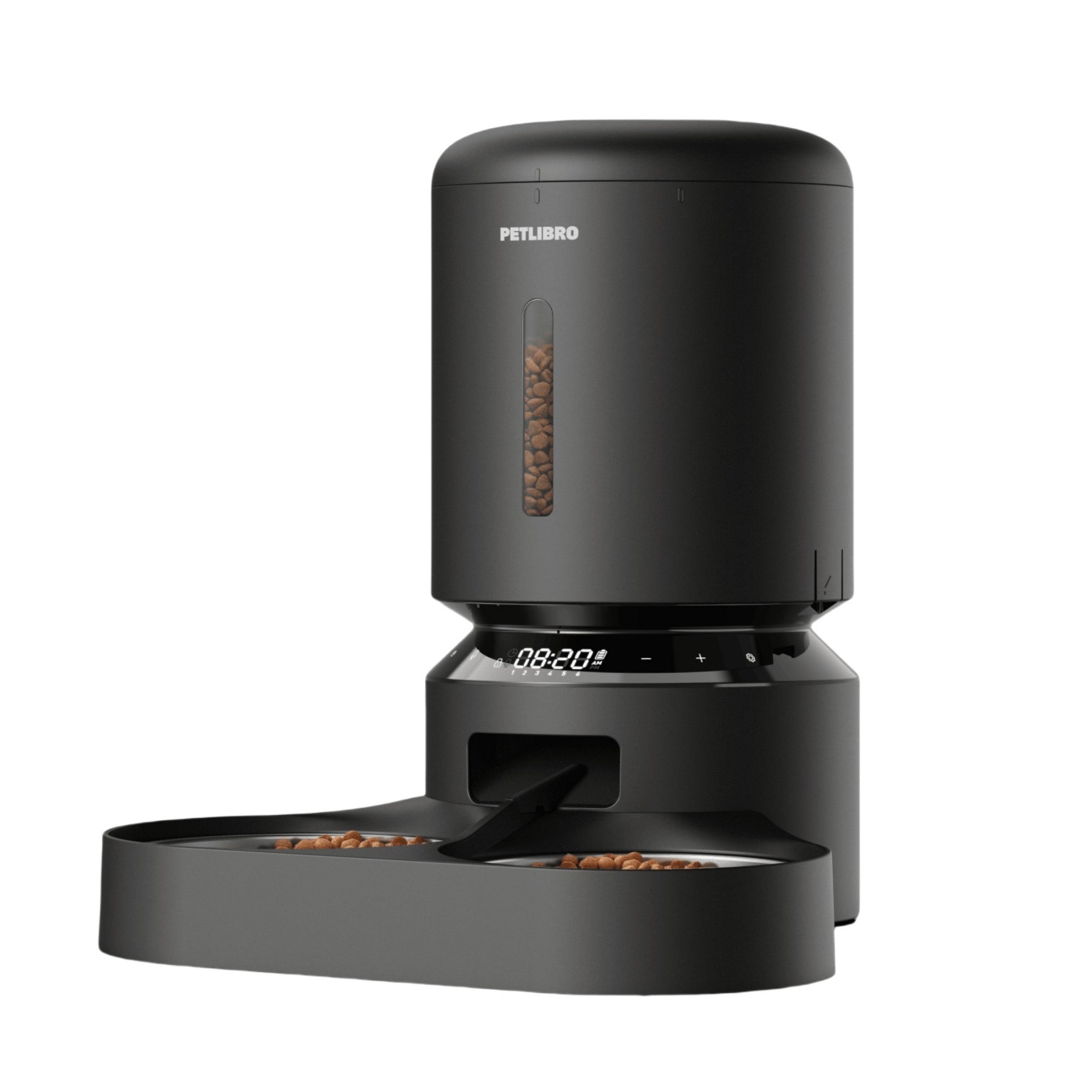 Petlibro Automatic Dog&Cat Feeder for Two Cats, 5L Dry Food Dispenser with Splitter and Two Stainless Bowls, 10s Meal Call and Timer Setting for Cat & Dog