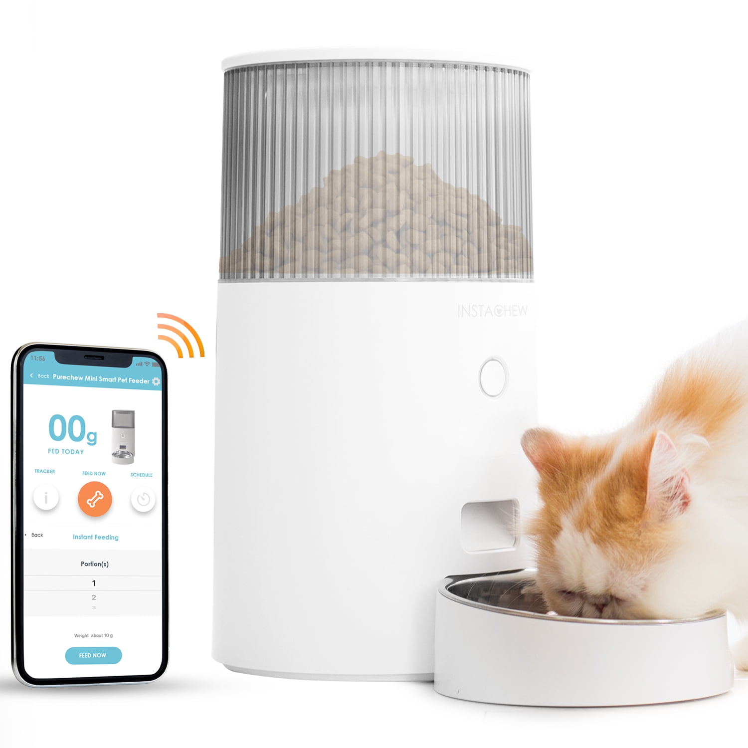 Instachew Purechew Mini Automatic Smart Cat Feeder, Smart Food Dispenser for Dogs and Cats