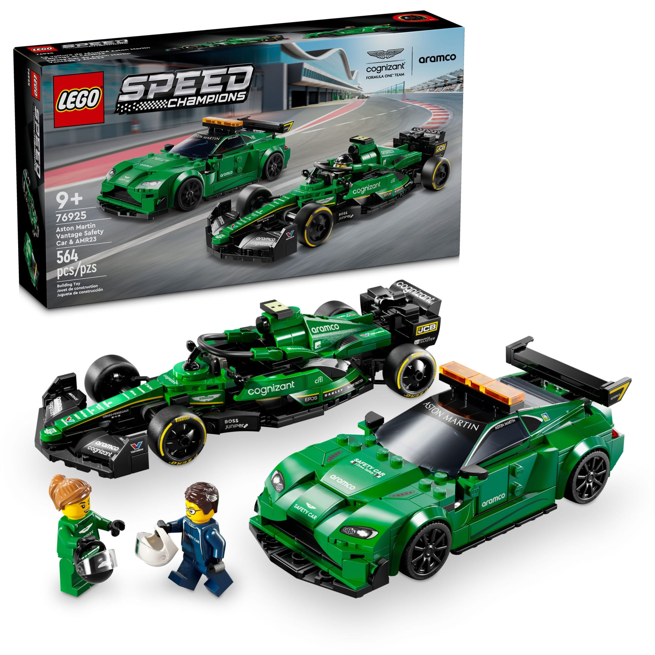 LEGO Speed Champions Aston Martin Safety Car & AMR23 Building Toys - Race Car Toy for Kids, Boys & Girls, Ages 9+ - Birthday Gift Idea W/ 2 Minifigures - 76925