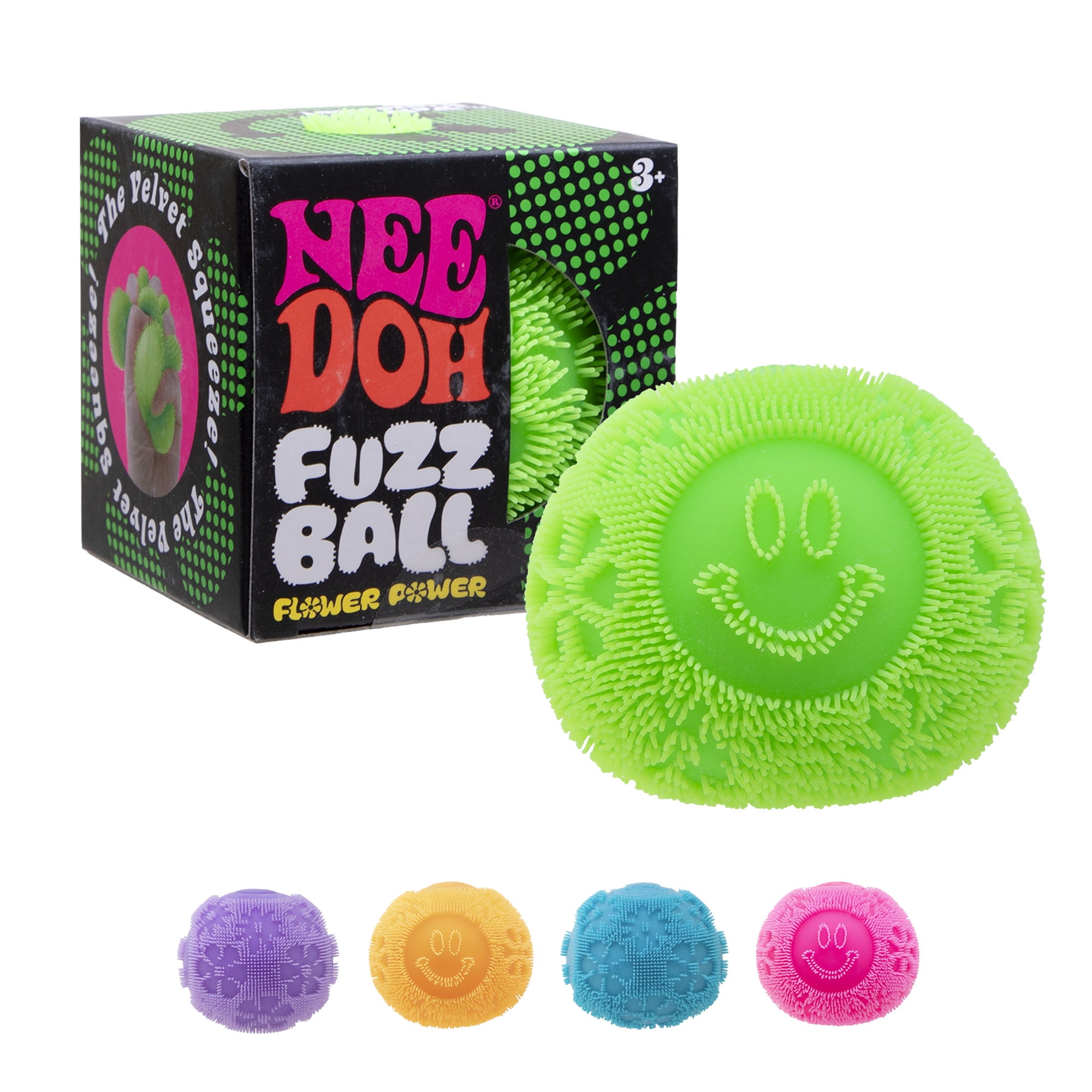Nee Doh Fuzz Ball Flower Power Novelty Fidget Toy, (1 Piece, Color May Vary), Children Ages 3+