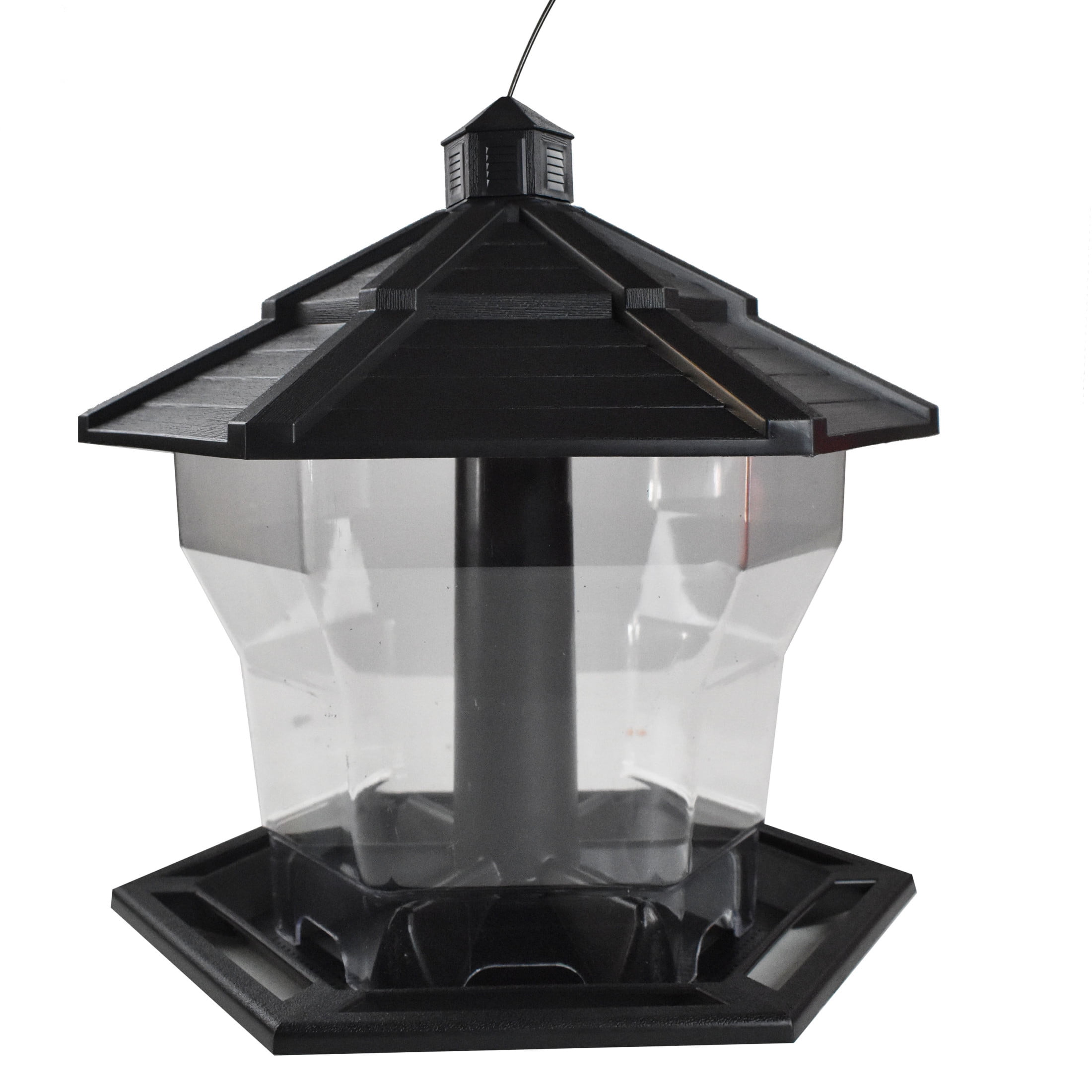 Pennington Earth Smart, Black Recycled Plastic Hopper Wild Bird Feeder, Extra Large 6 lb. Capacity, 11.5" Tall