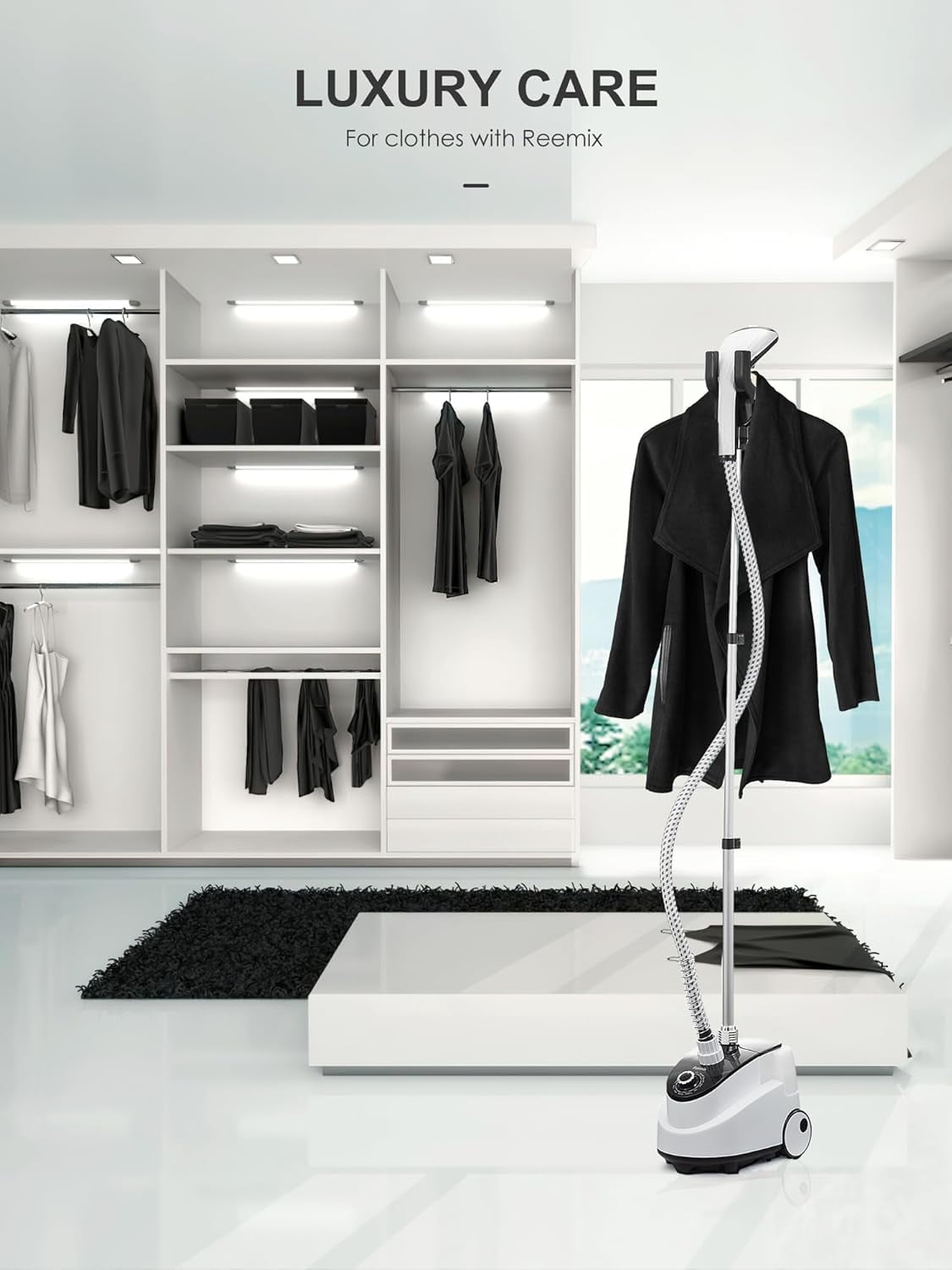 Professional Steamer for Clothes, Standing Steamer with Garment Hanger