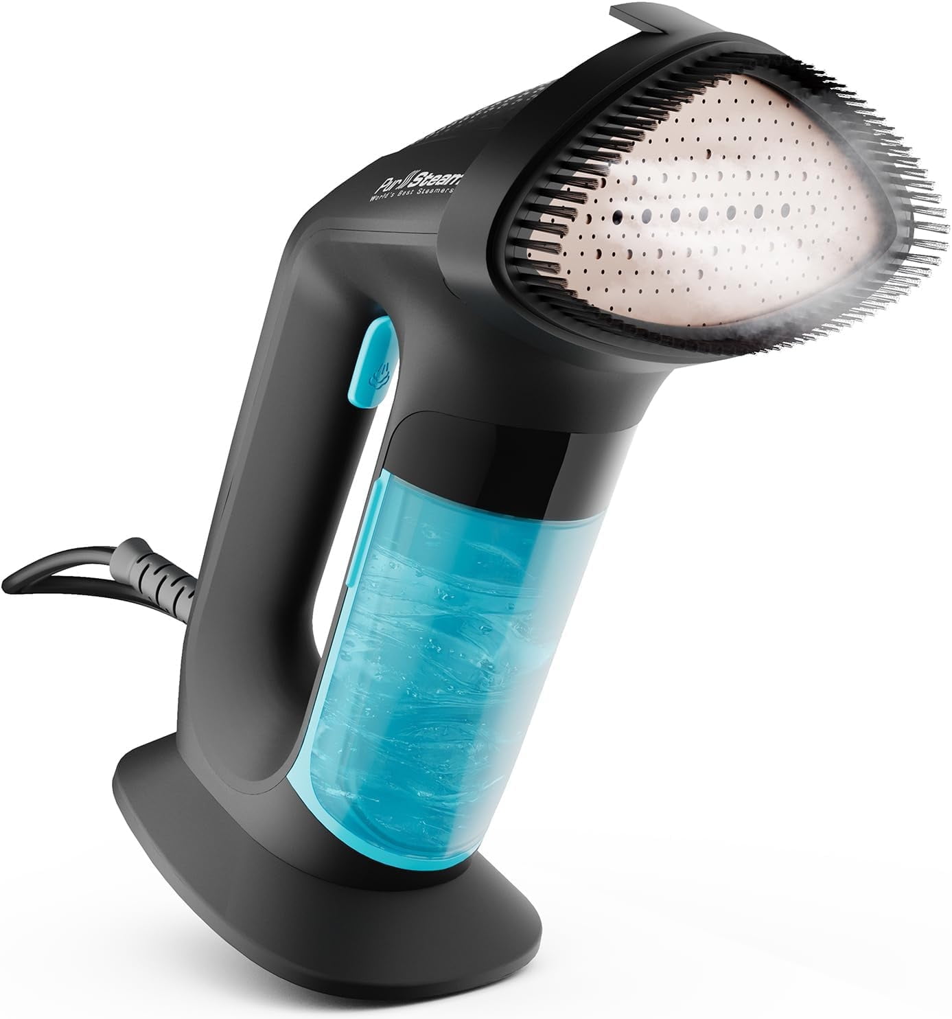 PurSteam SteamPulse Pro Handheld Steamer for Clothes, Portable Handheld Fabric and Garment Travel Steamer Iron Press Wrinkle Remover with Fabric Brush
