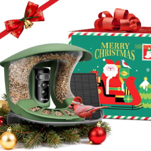 Birdfy 2 Smart Bird Feeder with Camera, AI Identifies 6000+ Bird Species, Dual-Lens 2K+1080P Camera for Live Streaming & Close-Up Photos, Solar-Powered, Perfect Christmas Gift