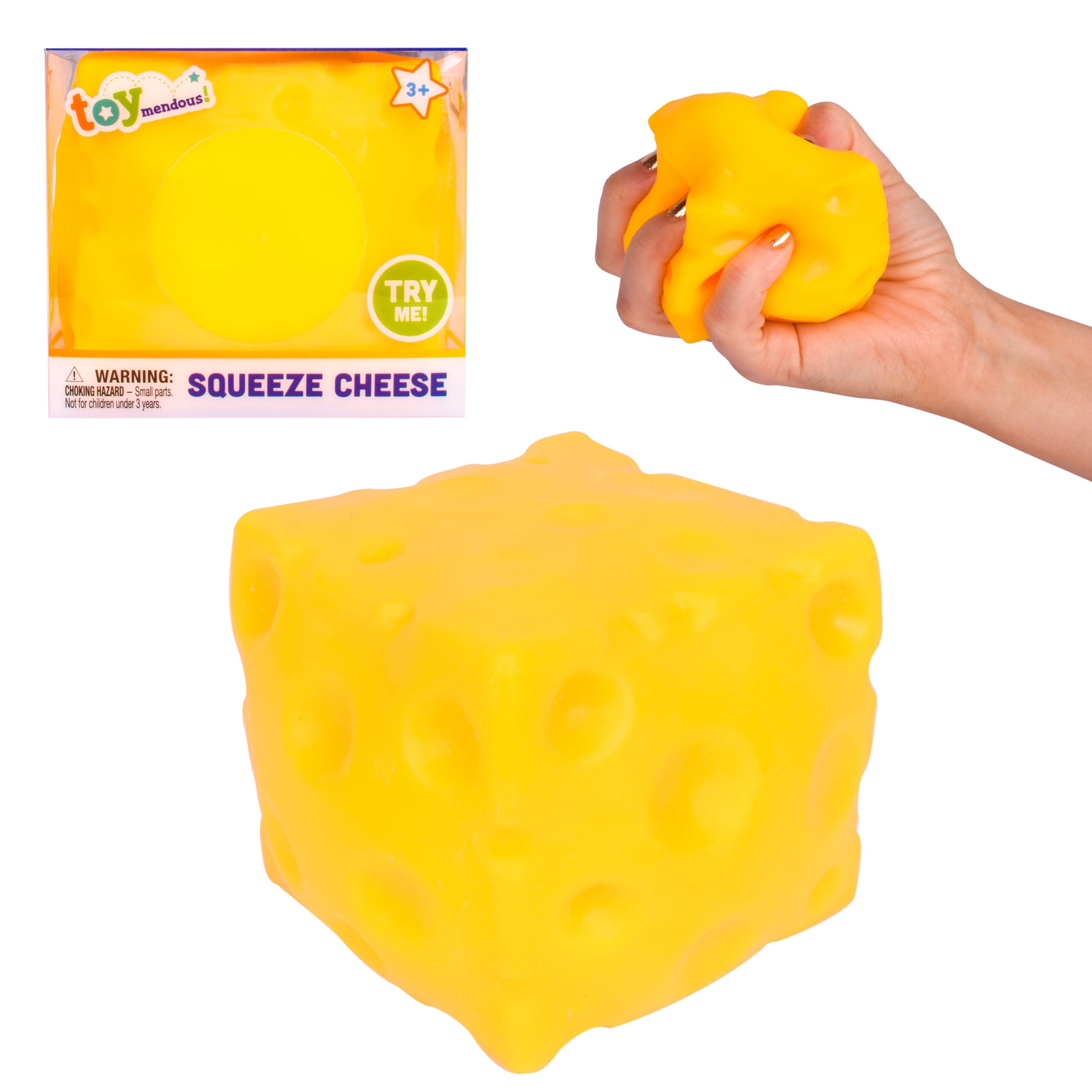 Toymendous Squeeze Cheese, Squishy Stress Toy, Children Ages 3+