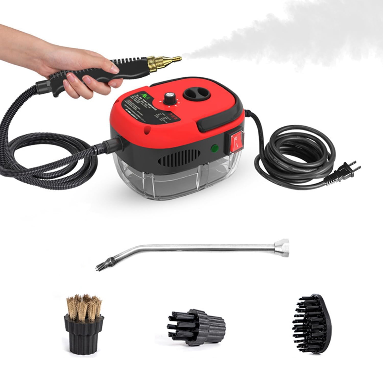 Vislone Steam Cleaner, 2500W Portable High Pressure Steam Cleaning Machine with 3 Brush Heads for Home, Kitchen, Bathroom