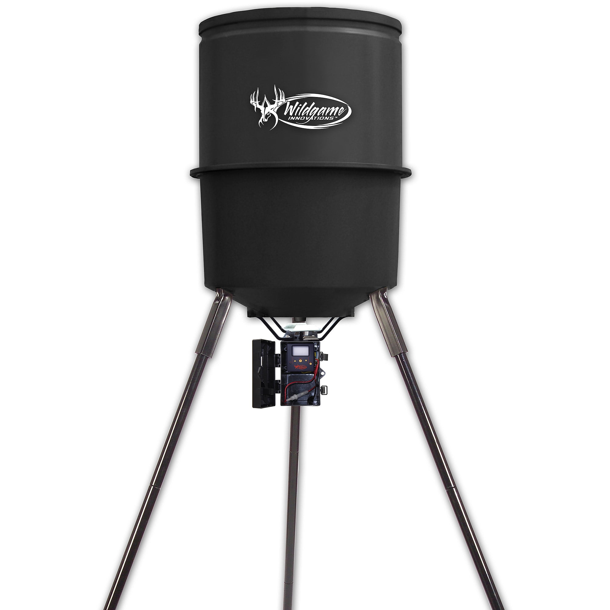 WILDGAME INNOVATIONS Quick-Set 225 lb Game Feeder with Digital Timer | Durable Tripod Corn/Pellet Hunting Feeder with 1-4 Available Feed Times & 30-feet Radius