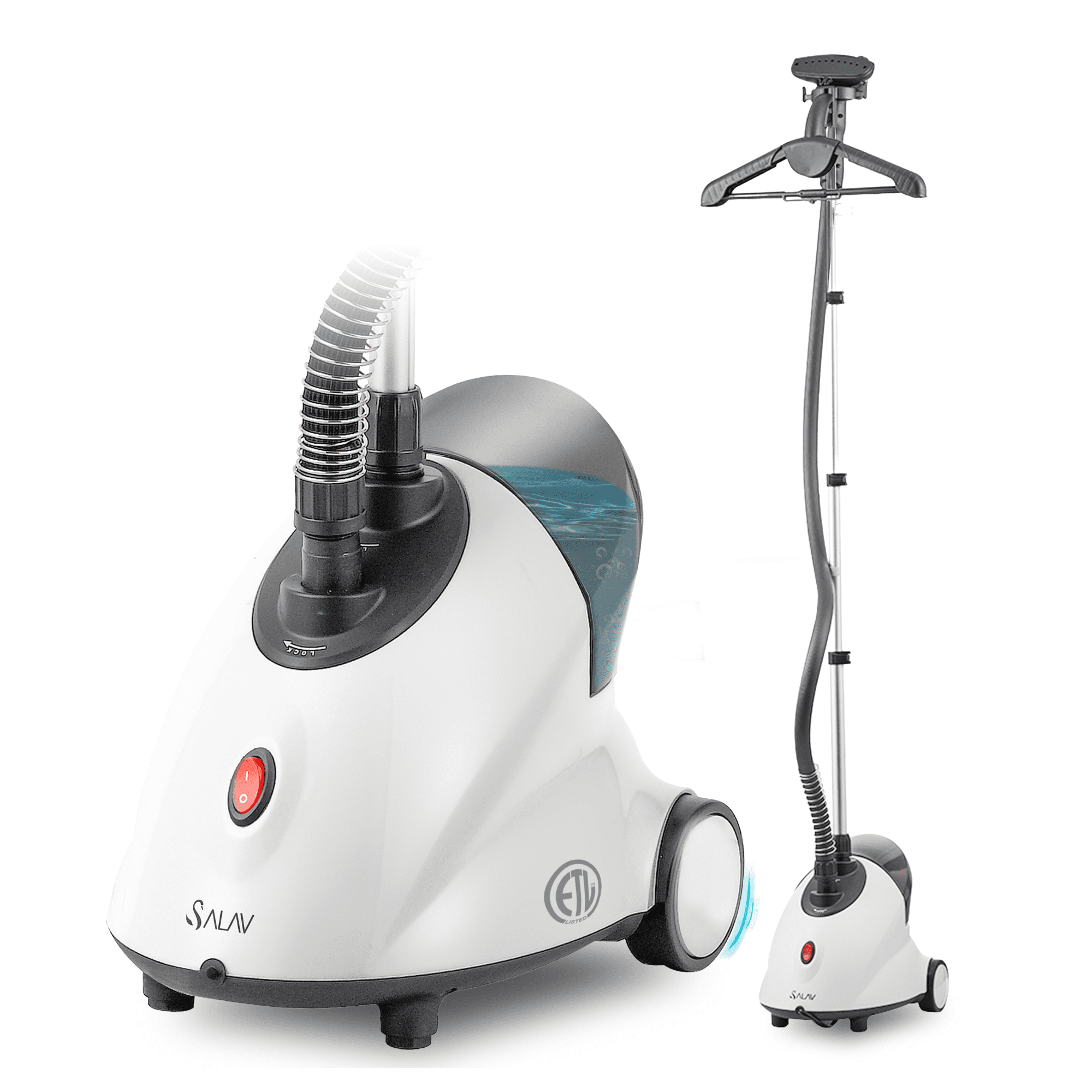 Restored SALAV® 1500 Watts Adjustable Home Fabric Iron Garment Steamer, White (Refurbished)