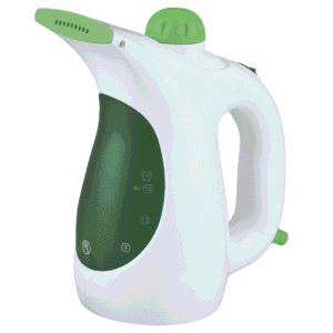 idee Portable Handheld Garment Steamer with Fabric Brush & Lint Remover, Green