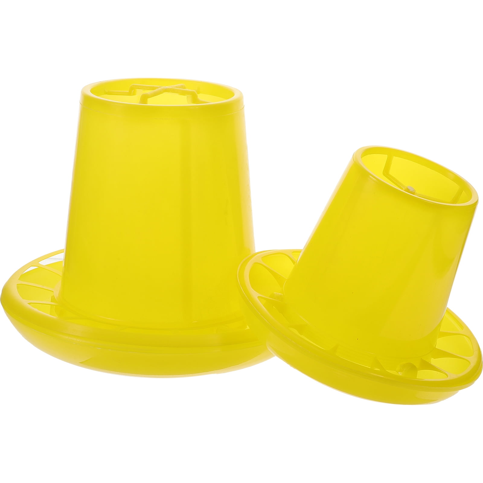 unbranded  2 Pcs Automatic Feeder for Chicken Feeding Food Groove Bowl Yellow